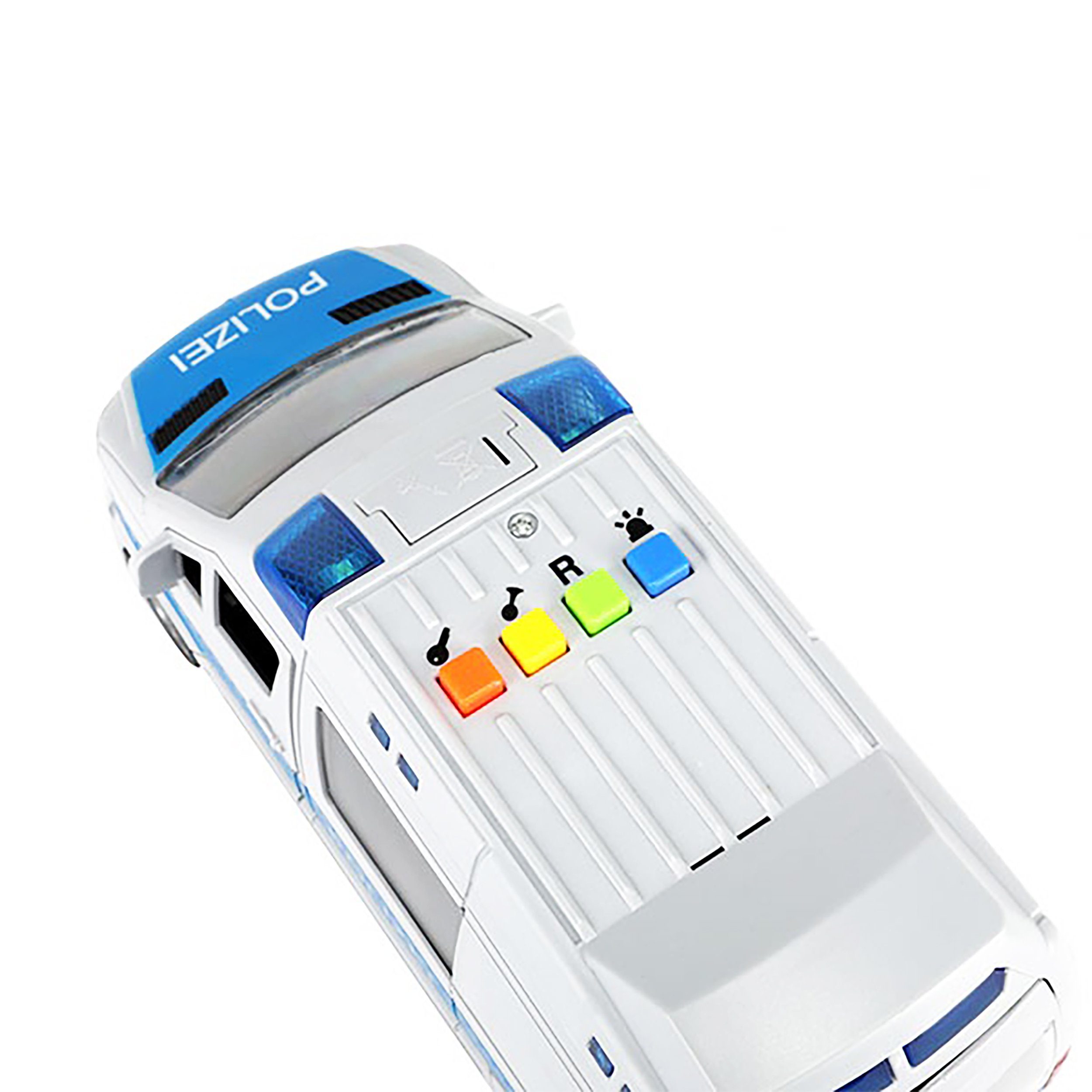 Toi-Toys Spielzeug-Polizei Polizei Minibus 22cm mit Licht Ton Friktionsantrieb Sound Modellbus 35, Modell Auto Bus Spielzeugauto Spielzeug Kinder Geschenk