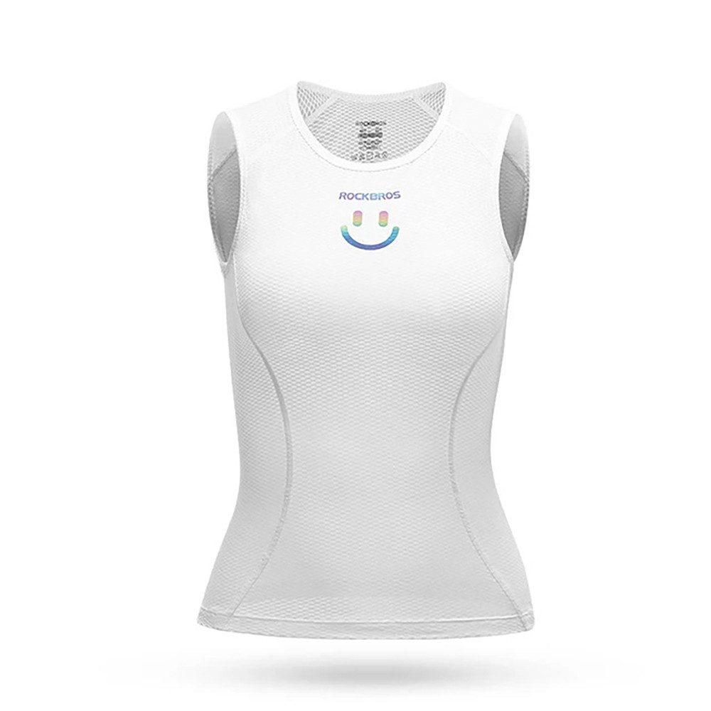 ROCKBROS Radtrikot Fahrradtrikot Funktionsshirt Radsportshirt (Spar-Set, 1-tlg., 57 cm lang atmungsaktiv) ärmellos, schnelltrocknend, reflektierend, 3D-Mesh