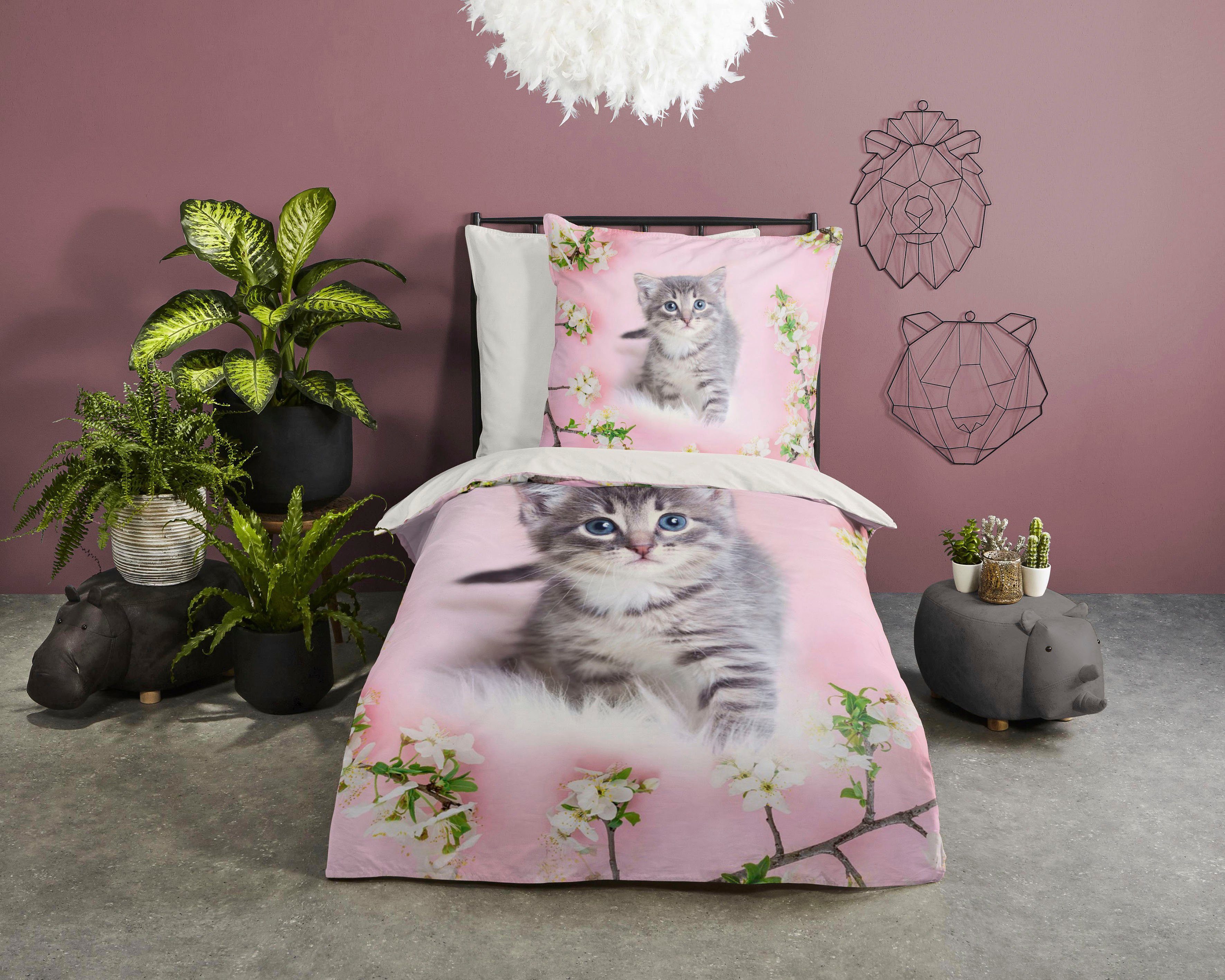 good morning Kinderbettwäsche Pussycat, Renforcé, 2 günstig online kaufen