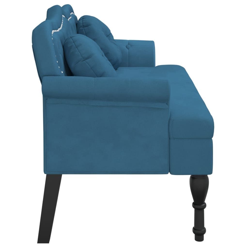 Blau mit | Sitzbank Kissen Blau 120,5x65x75 Samt Sitzbank cm Blau vidaXL