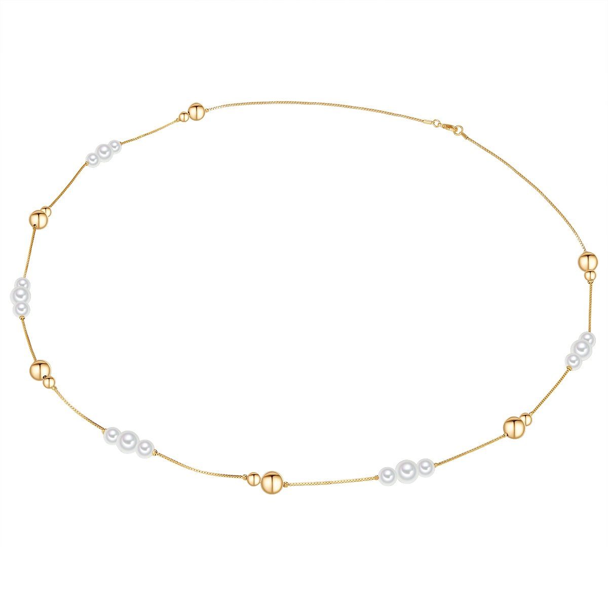 Lulu & Jane Perlenkette gelbgold günstig online kaufen