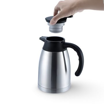 S&T Design Isolierkanne Thermoskanne Teekanne Kaffekanne, 1.5 l, (Kanne, Milchkanne), 304 Edelstahl Doppelwandig