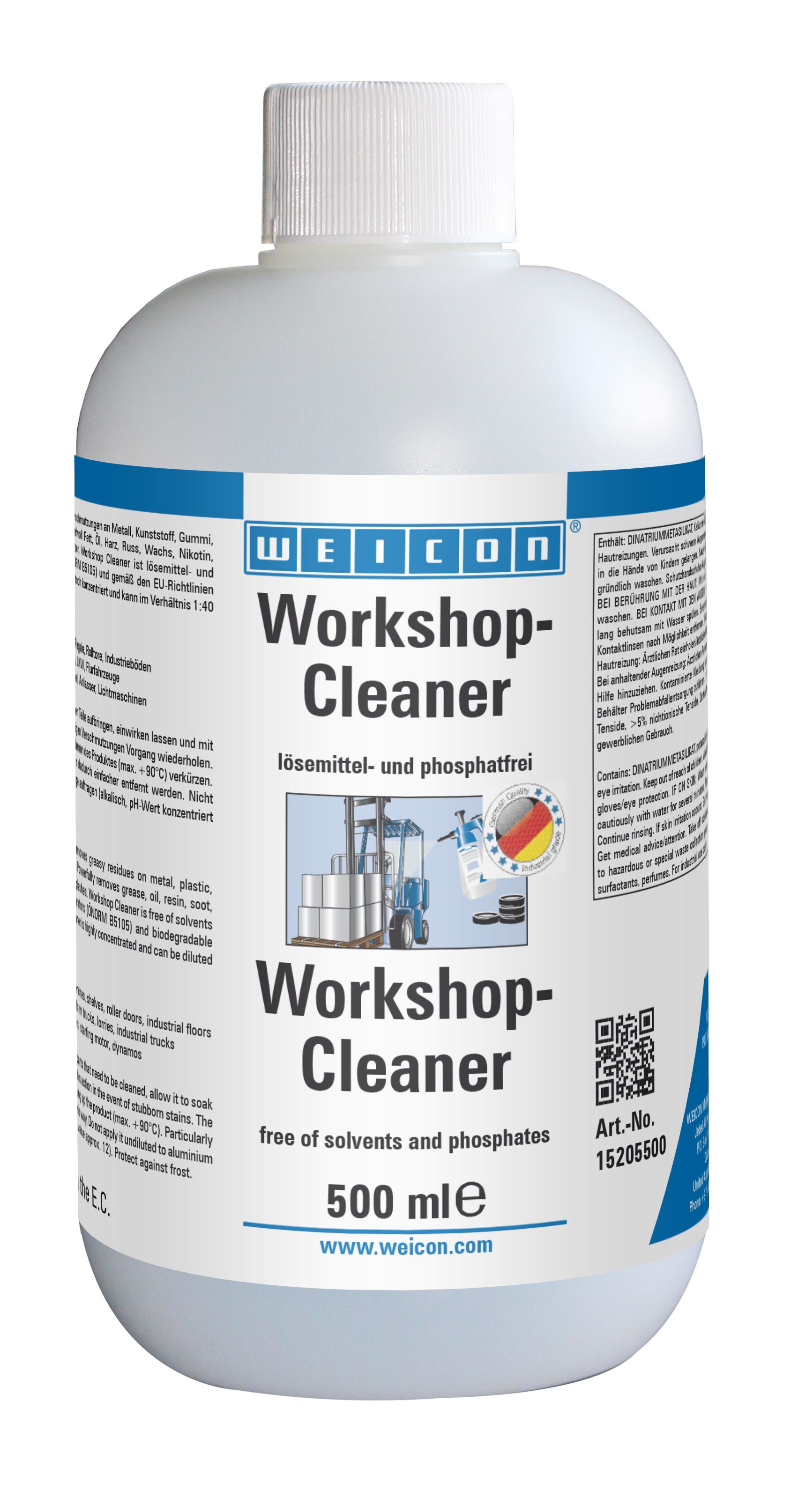 WEICON Workshop Cleaner, lösemittelfreier Universalreiniger, blau Flüssigreiniger (Kanister, [- lösemittelfrei, ölabscheideverträglich, biologisch abbaubar)