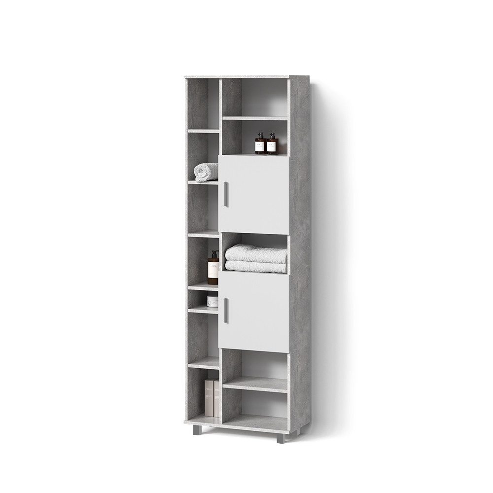 Livinity® Hochschrank Eisak, Beton/Grau, 60 x 190 cm (1-St)