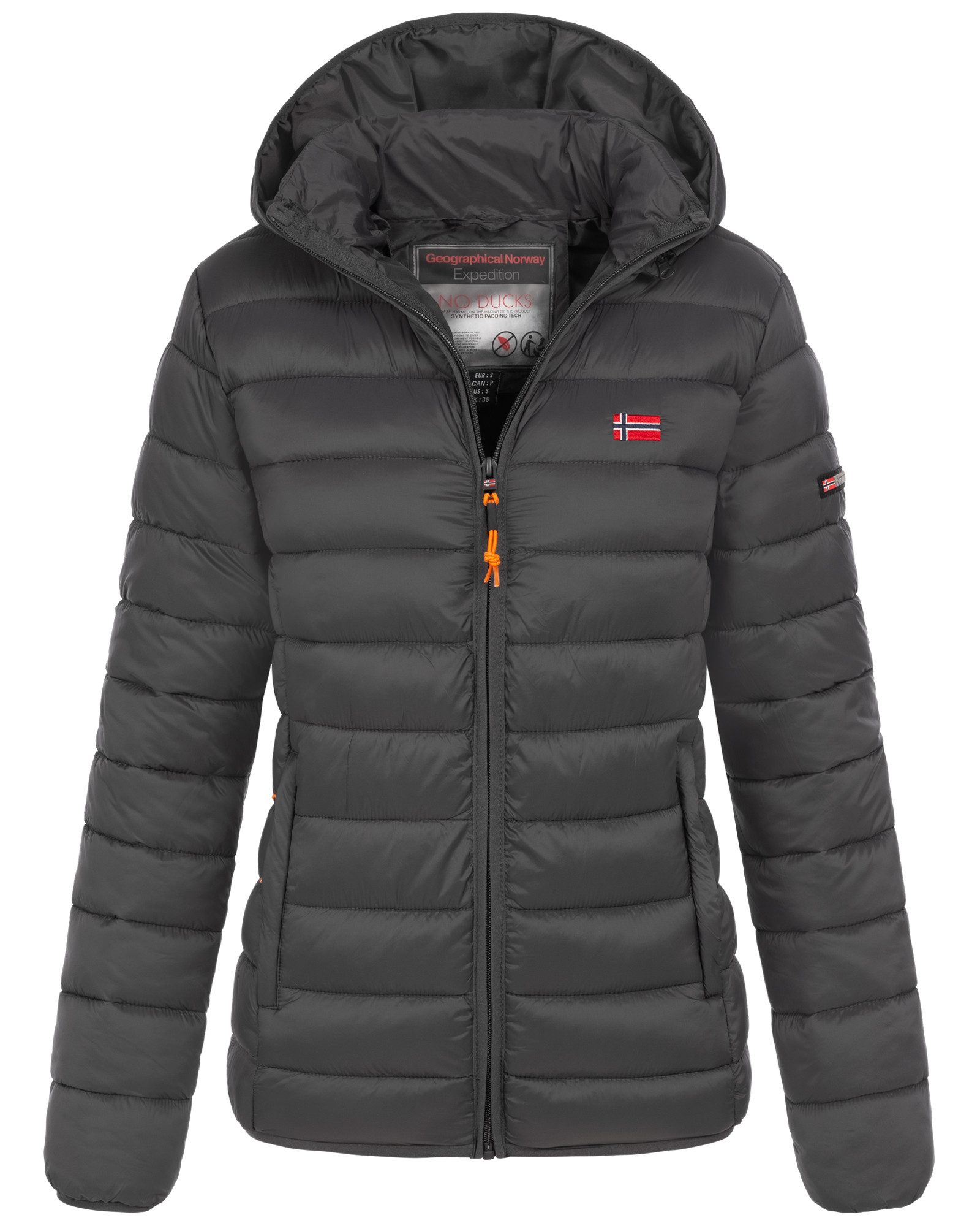 Geographical Norway Steppjacke Damen Herbst Winter Steppjacke Outdoor Übergangsjacke leicht Kapuze