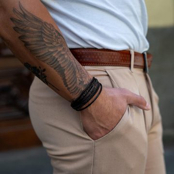SERASAR Armband Premium-Lederarmband für Herren [Wild] (Classic, elegant, casual, 1-tlg), Made of Genuine Leather, Adjustable length with an extra link