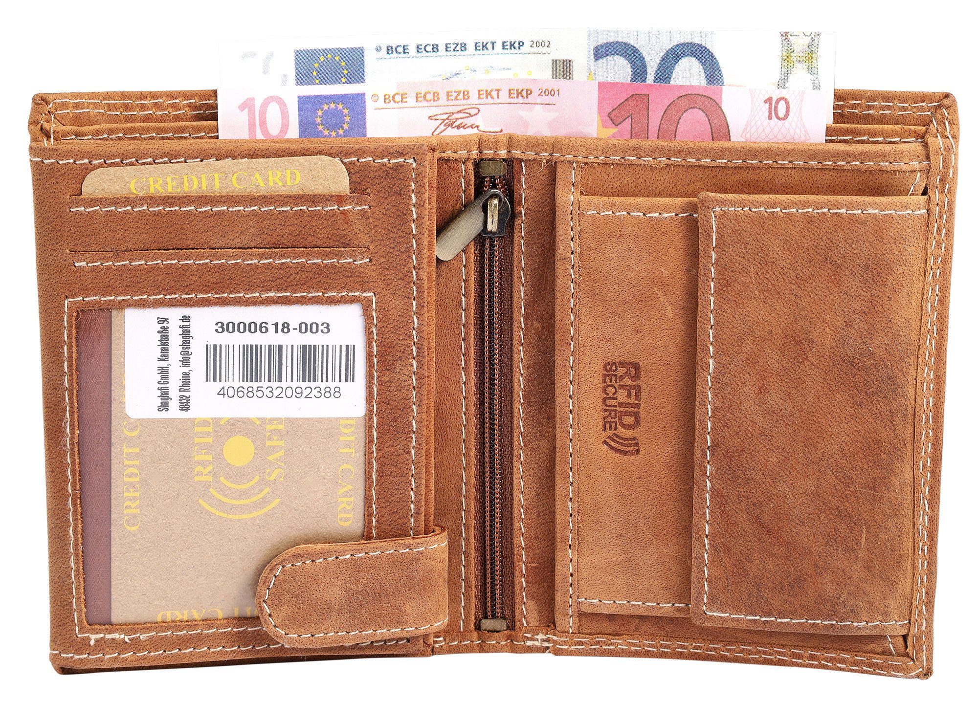 Leonardo Verrelli Geldbörse Echtleder, RFID-Schutz