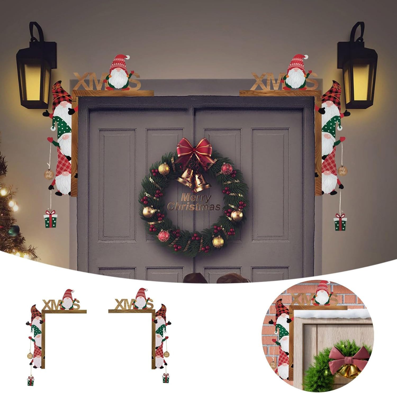Kaket Weihnachtsfigur Weihnachtstür Ecke Dekor,Niedliche Zwerg-FigurWände günstig online kaufen