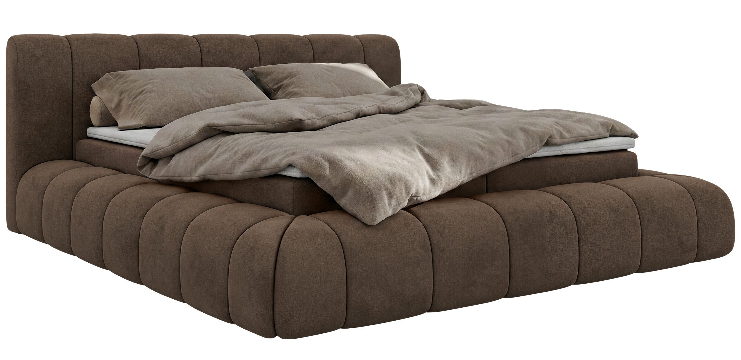 MKS MÖBEL Boxspringbett NUBEA (Komplettbett, Set, inkl. 2 Bettkästen, Matratze H3/H4 und Topper Visco oder T25), Feder-Hebemechanik, 7-Zonen-Multipocket-Matratze, Bett mit Kopfteil