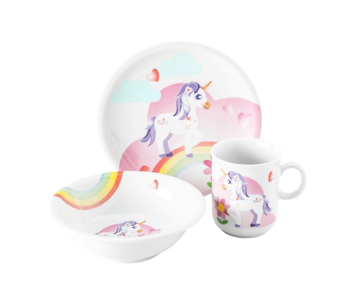 Seltmann Weiden Kindergeschirr-Set Seltmann Weiden Compact Mein kleines Einhorn 3tlg., 1 Personen, Porzellan