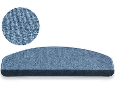 Läufer Stufenmatte Treppenmatte Stufenteppich einfarbig 56 cm Jeans Blau, matches21 HOME & HOBBY, rechteckig, Höhe: 5 mm