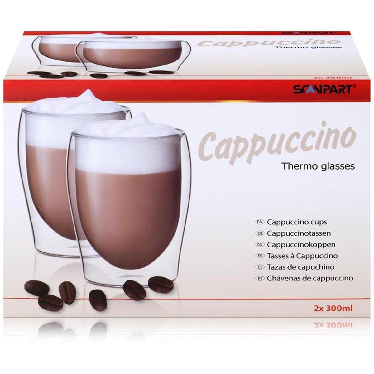 Scanpart Geschirr Thermo-Glas Cappuchino 300 ml 2 Stück
