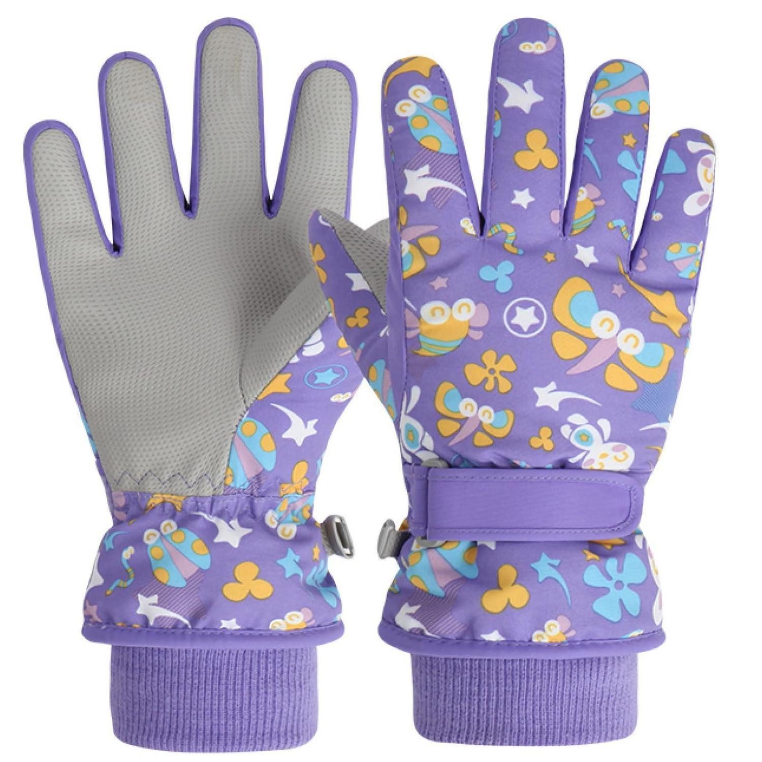 LuxusKollektion Skihandschuhe Skihandschuhe Kinder Warm Winddicht Violett M (1-St)