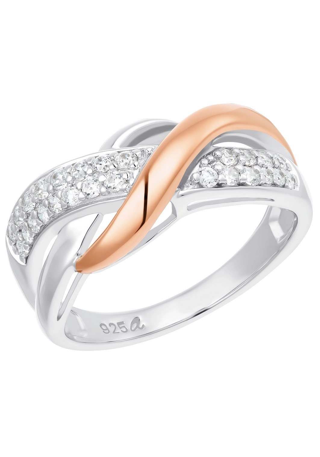 Amor Fingerring Twisted, mit Zirkonia (synth)