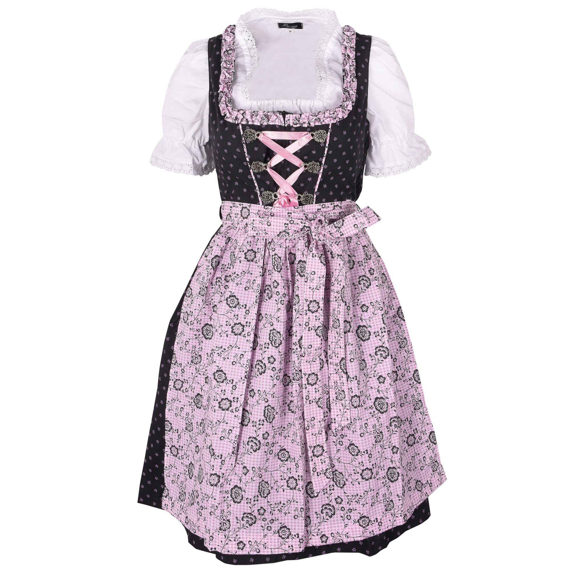 Ramona Lippert Dirndl Katy 3 teiliges Trachtenkleid grau rose mit Bluse