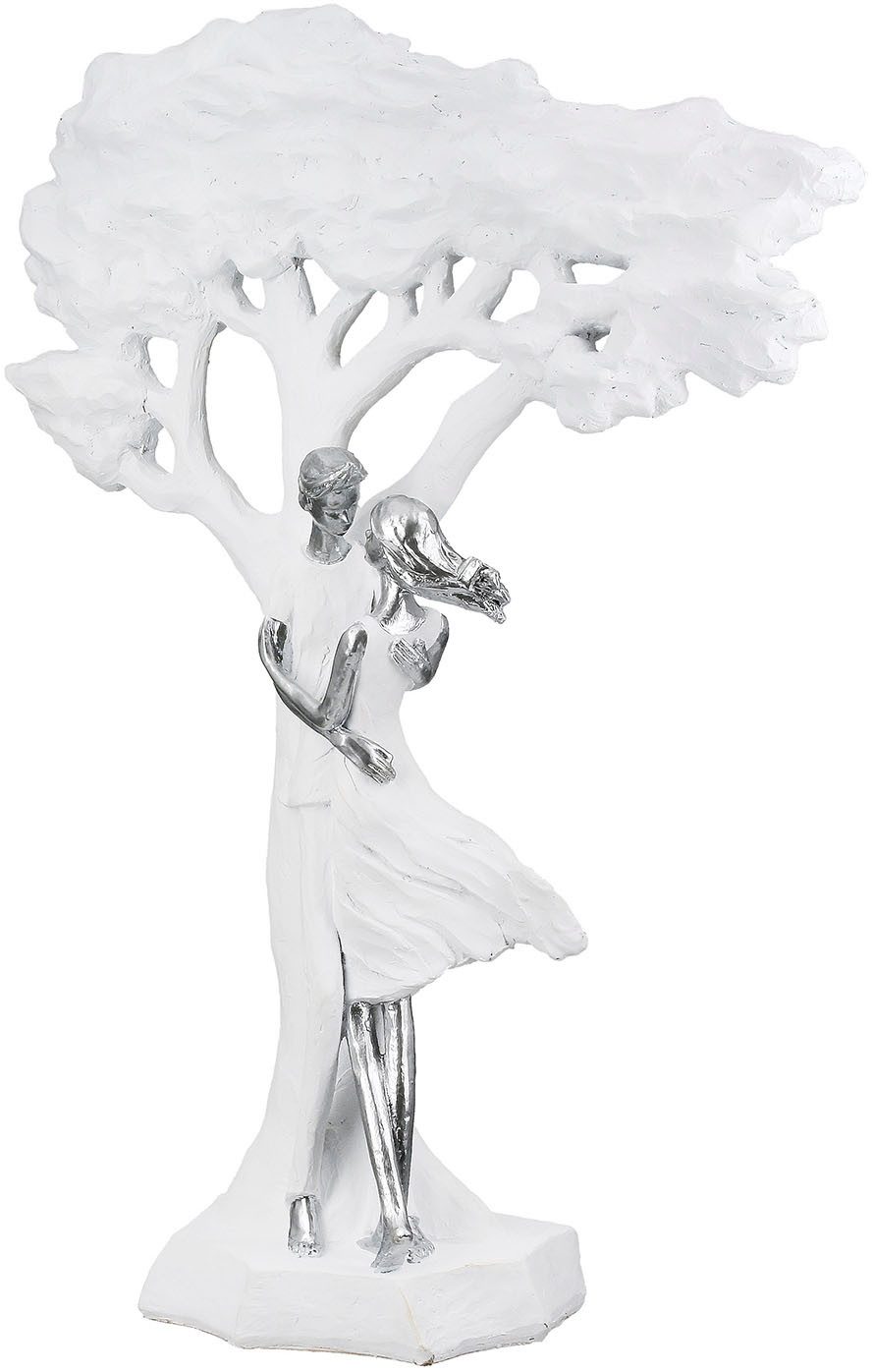 Casablanca by Gilde Dekofigur Skulptur Paar, Baum Liebesblicke weiß H. 44 c günstig online kaufen