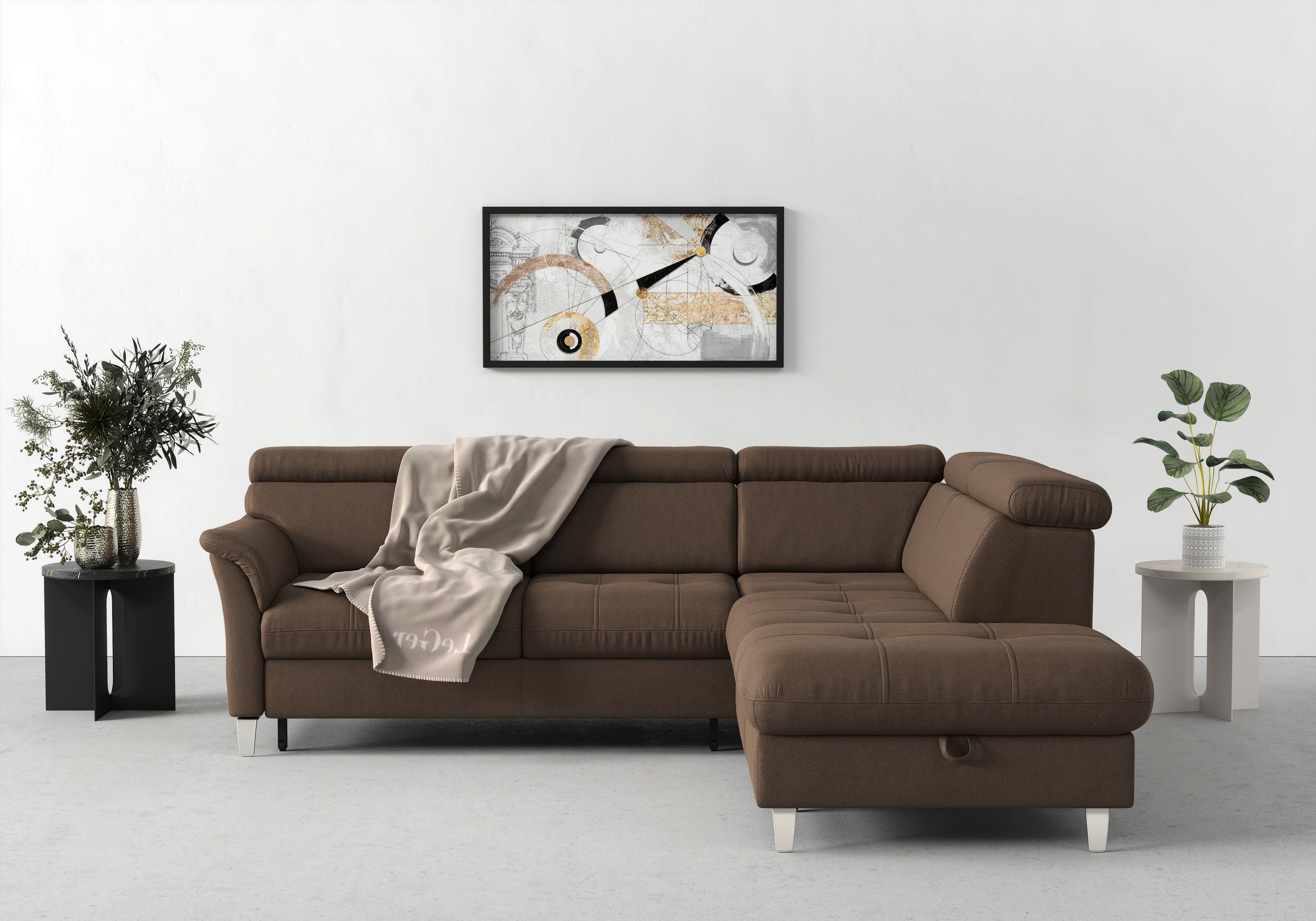 sit&more Ecksofa Marano L-Form, inklusive Kopfteilverstellung, optional Schlaffunktion & Bettkasten