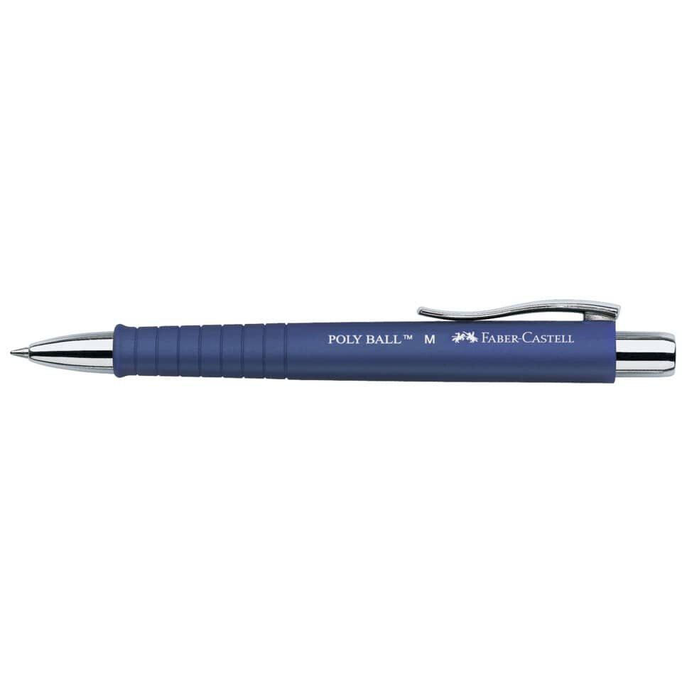 Faber-Castell Druckkugelschreiber 5x FABER-CASTELL Kugelschreiber M PolyBall blau 241151 Mine 0,4