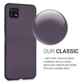 kwmobile Handyhülle Case für Samsung Galaxy A22 5G, Hülle Silikon metallisch schimmernd - Handyhülle Cover