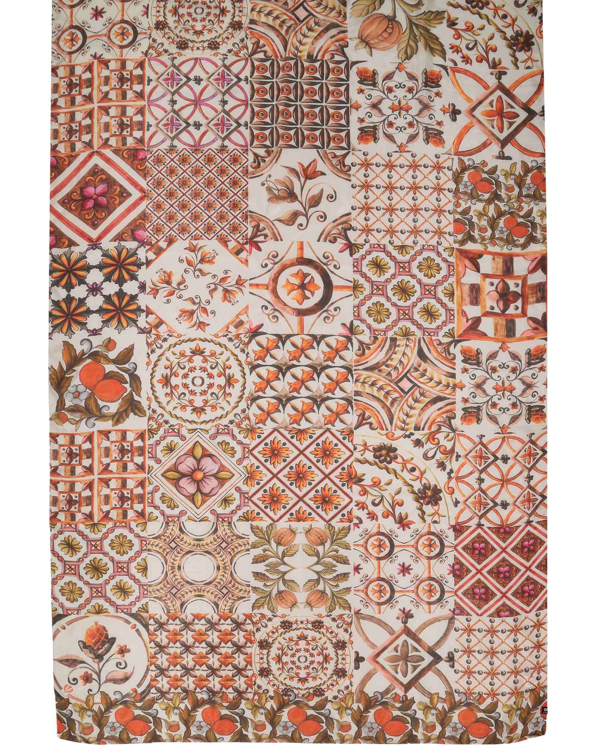 Fraas XXL-Schal XL-Seidenstola mit Mosaik-Design - vielseitig tragbar, (1, keine)