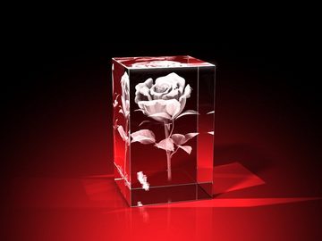 GLASFOTO.COM Dekofigur eine realistische 3D Rose unvergänglich im Glas