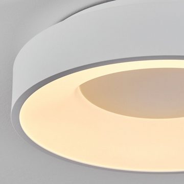 hofstein Deckenleuchte »Sommacamagna« moderne Deckenlampe aus Metall/Kunststoff in Weiß, 2700 Kelvin, runde Leuchte (30cm), 2800 Lumen, 30 Watt