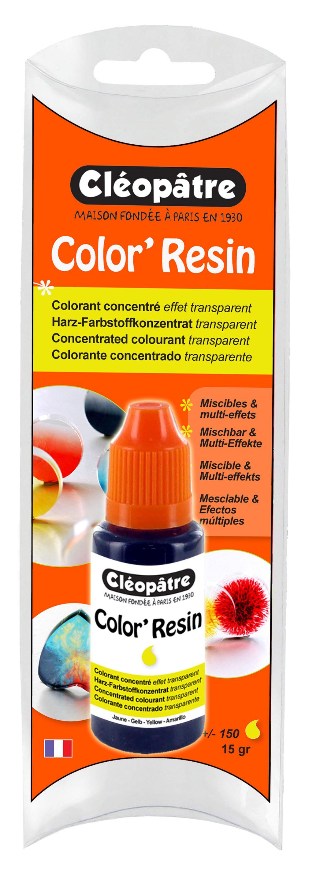 Cléopâtre Effekt-Zusatz Harzfarbe, Gelb transparent 15ml