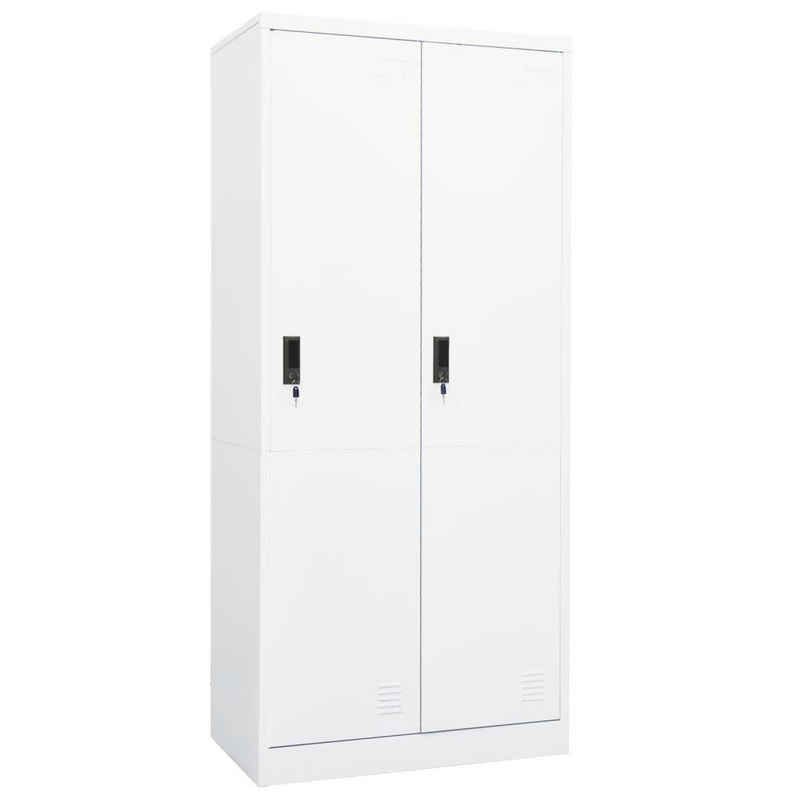 möbelando Spind 3006982 (LxBxH: 50x80x180 cm) aus Stahl in Weiß mit 2 Türen