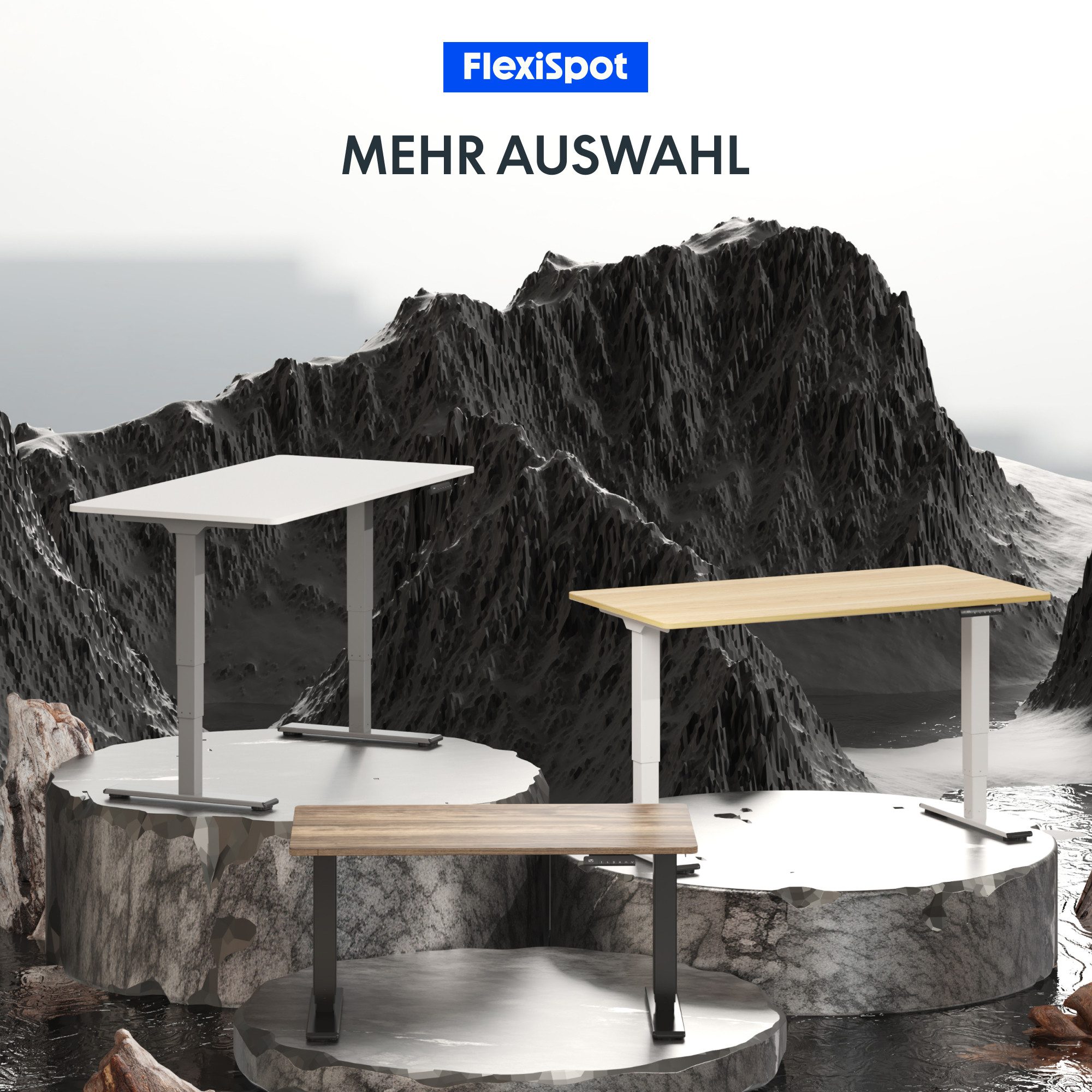 FLEXISPOT Schreibtisch Elektrisch Höhenverstellbarer Schreibtisch EC5 LITE mit Dualmotor (25MM einteiliger Tischplatte & 3-fach Teleskop, 4 Speicherhöhen & Anti – Bild 3 von 5