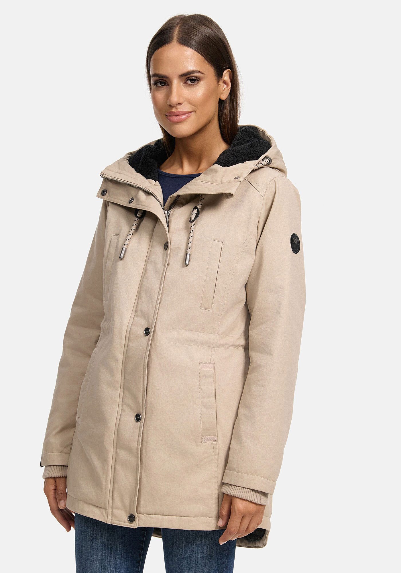 Navahoo Winterjacke "Winterfunke", Designer Winterjacke mit Teddyfell gefüt günstig online kaufen