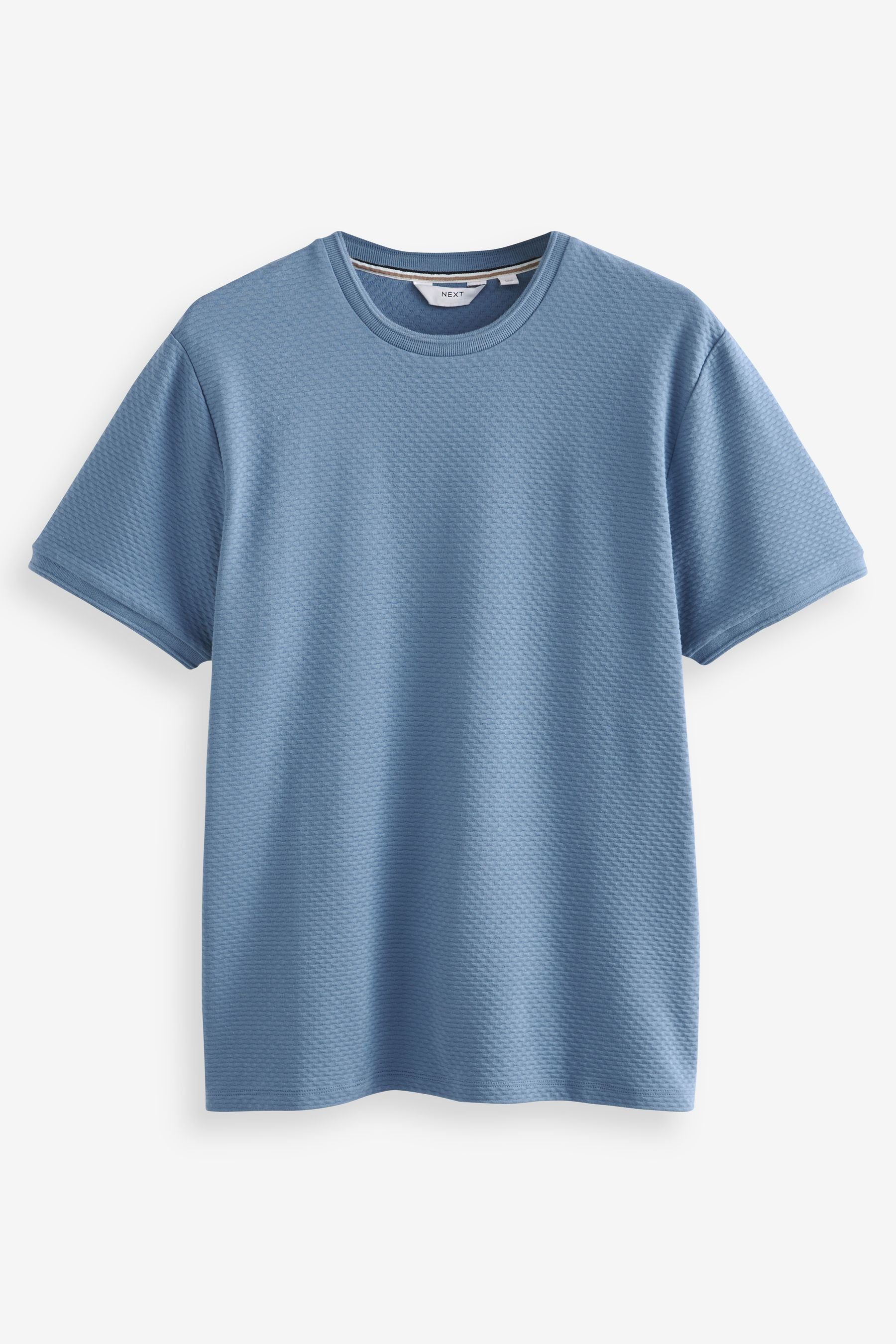 Next T-Shirt Strukturiertes T-Shirt (1-tlg) Cornflower Blue