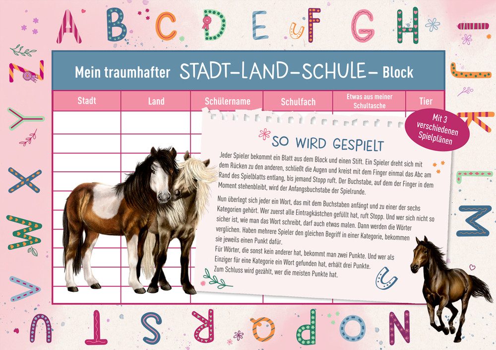 COPPENRATH DIE SPIEGELBURG Lernspielzeug Meine superschlaue Pferde Schulstart-Box – Wisch-und-weg-Materialien (9-St., Set), Wisch-und-weg-Materialien zum Üben