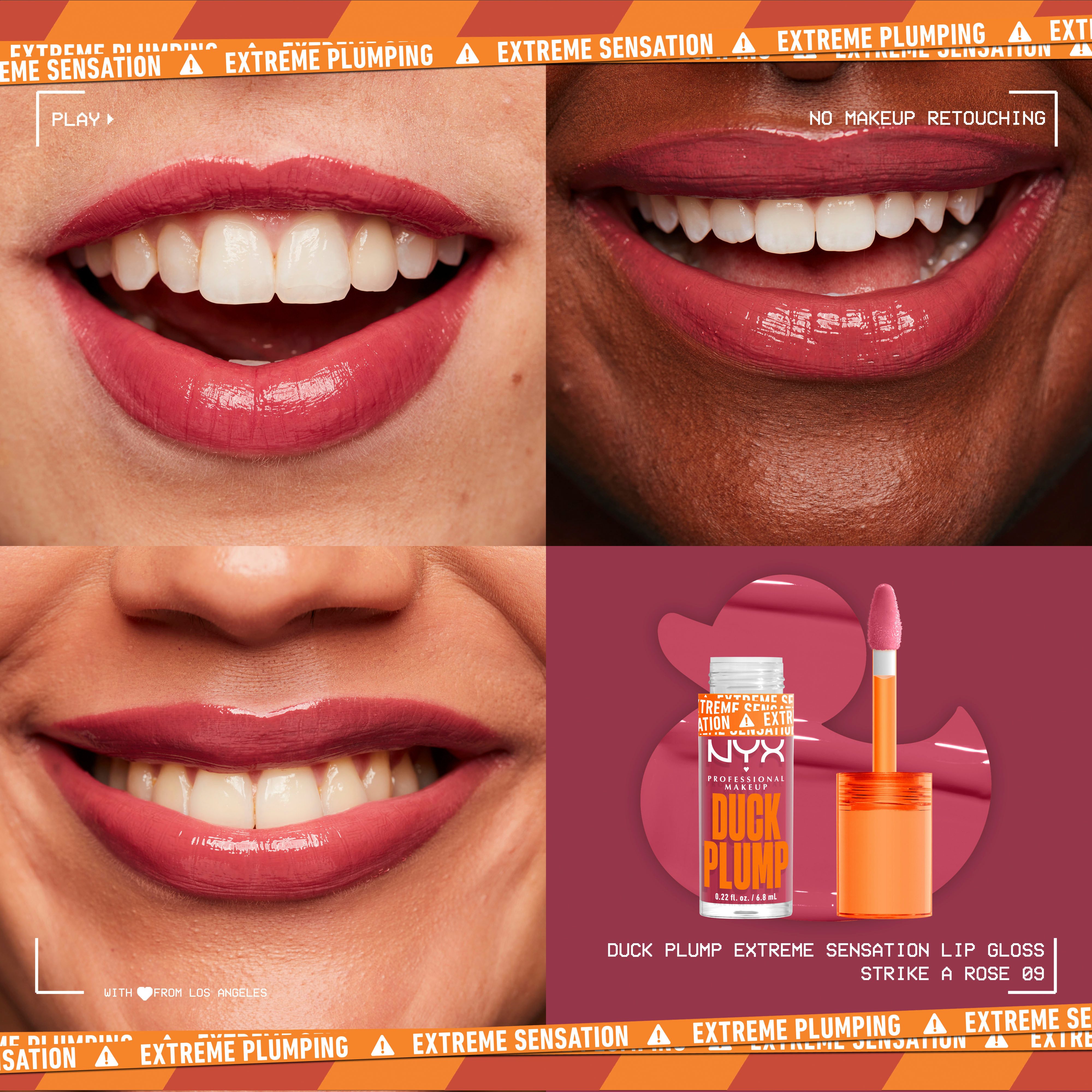 NYX Lipgloss NYX Professional Makeup Duck Plump Strike a Rose, mit Collagen