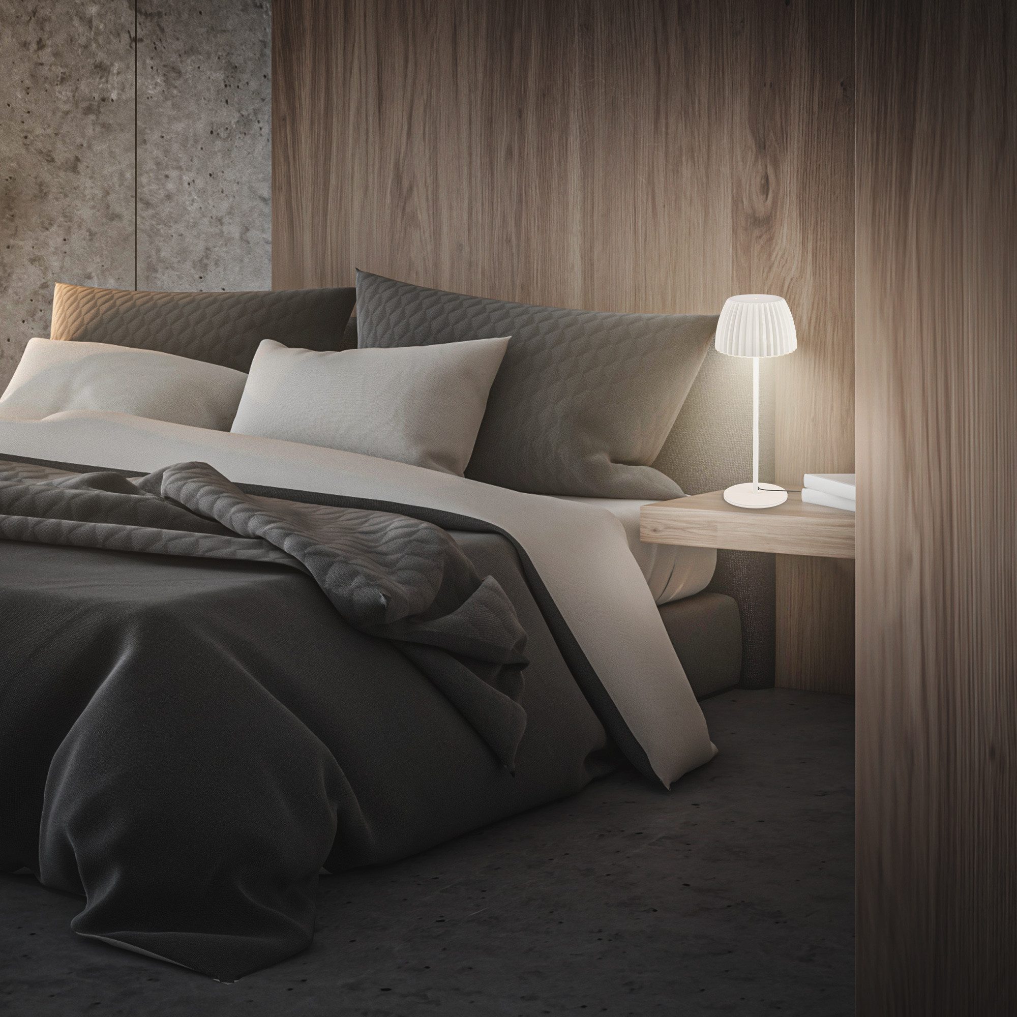 Briloner Leuchten LED Tischleuchte Tischlampe Kommodenleuchte Dimmbar Touchschalter, LED fest integriert, 14,3 x 36 cm 8W Schlafzimmer Wohnzimmer