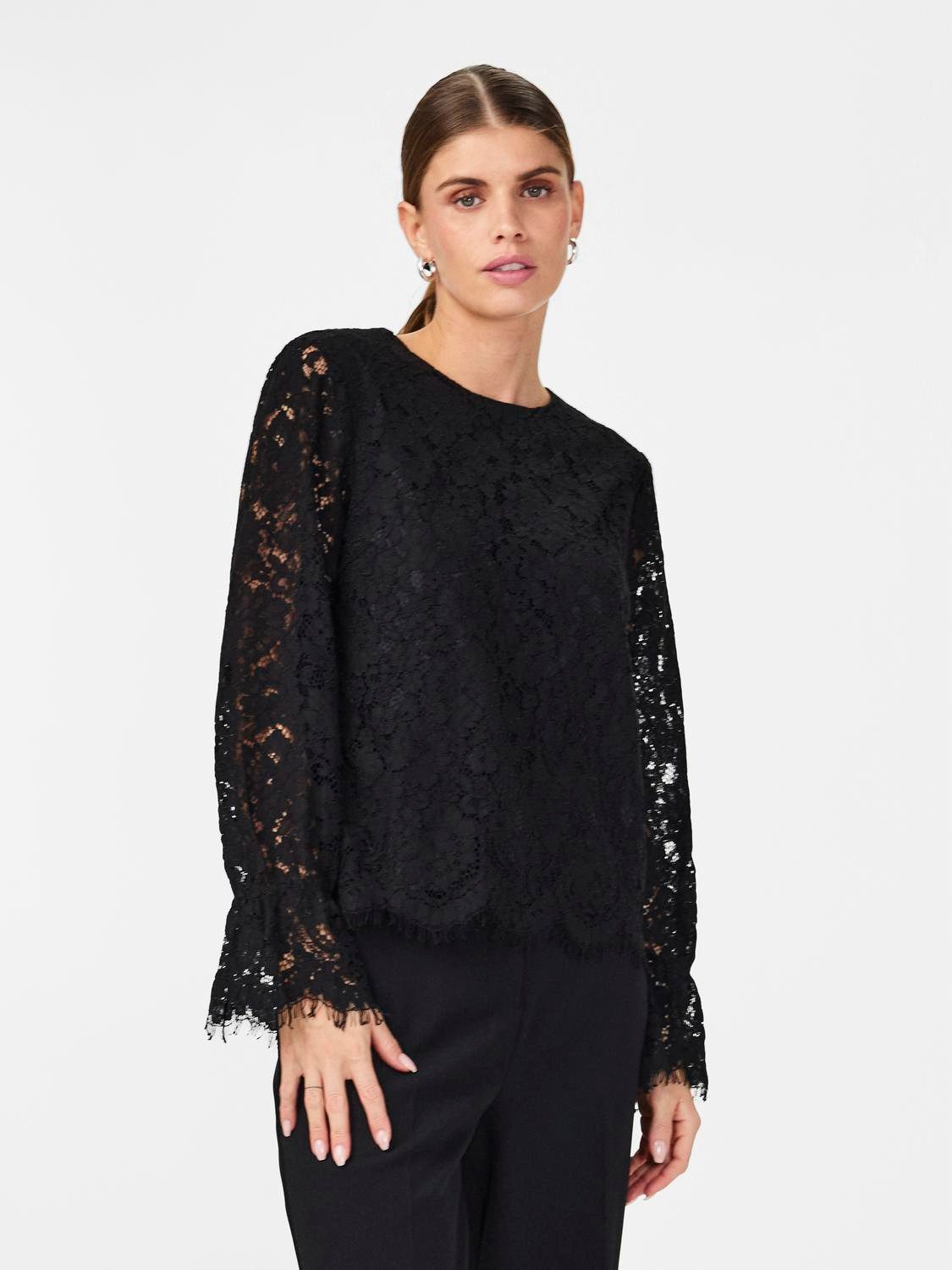 Y.A.S Spitzenbluse YASPERLA LS LACE TOP günstig online kaufen