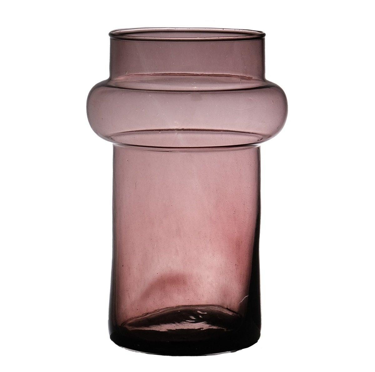INNA-Glas Dekovase Glas Vase Justo, recycelt, violett-klar, 25 cm, Ø 16 cm