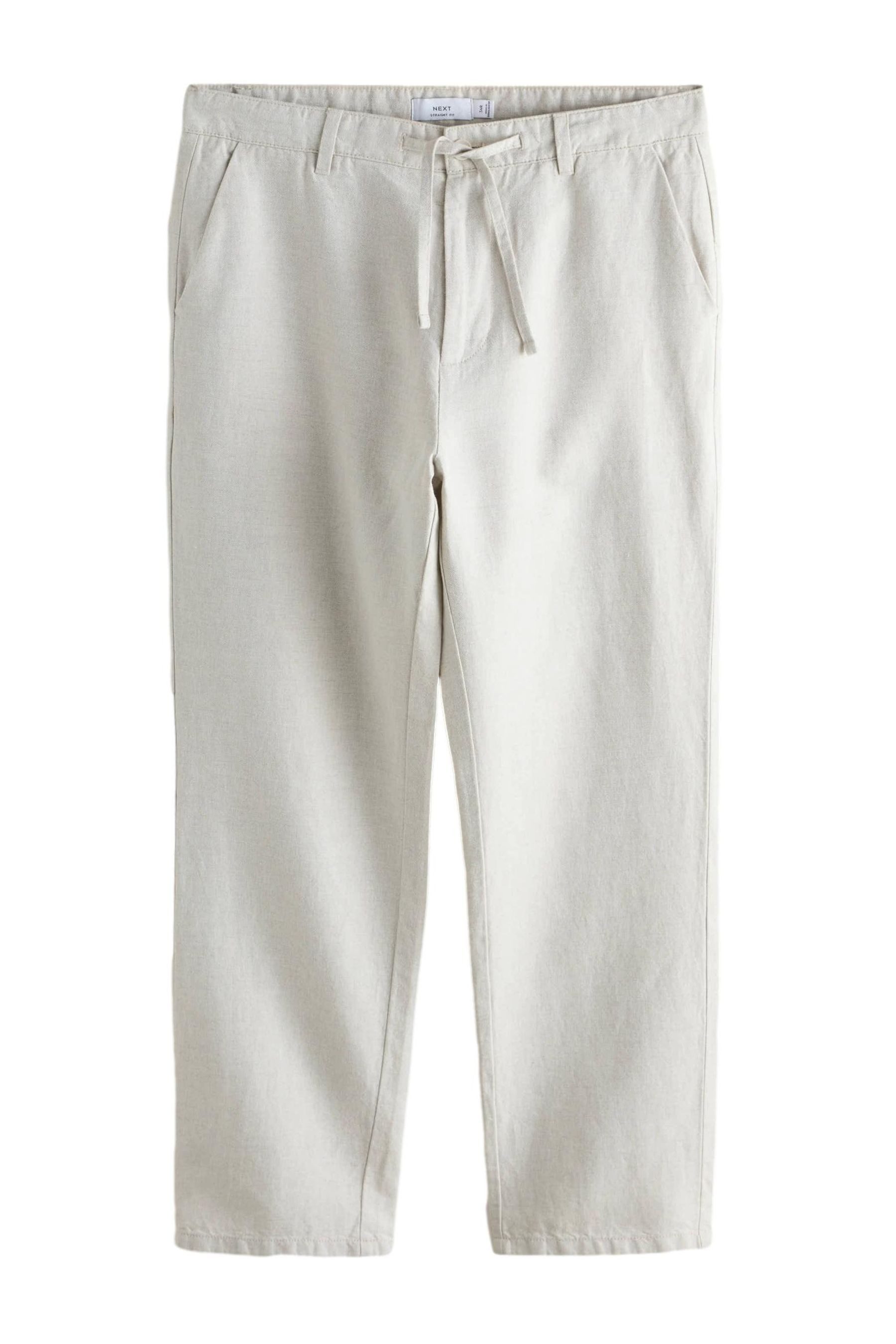 Chinohose Straight Fit Chinohose aus Baumwoll-Leinengemisch