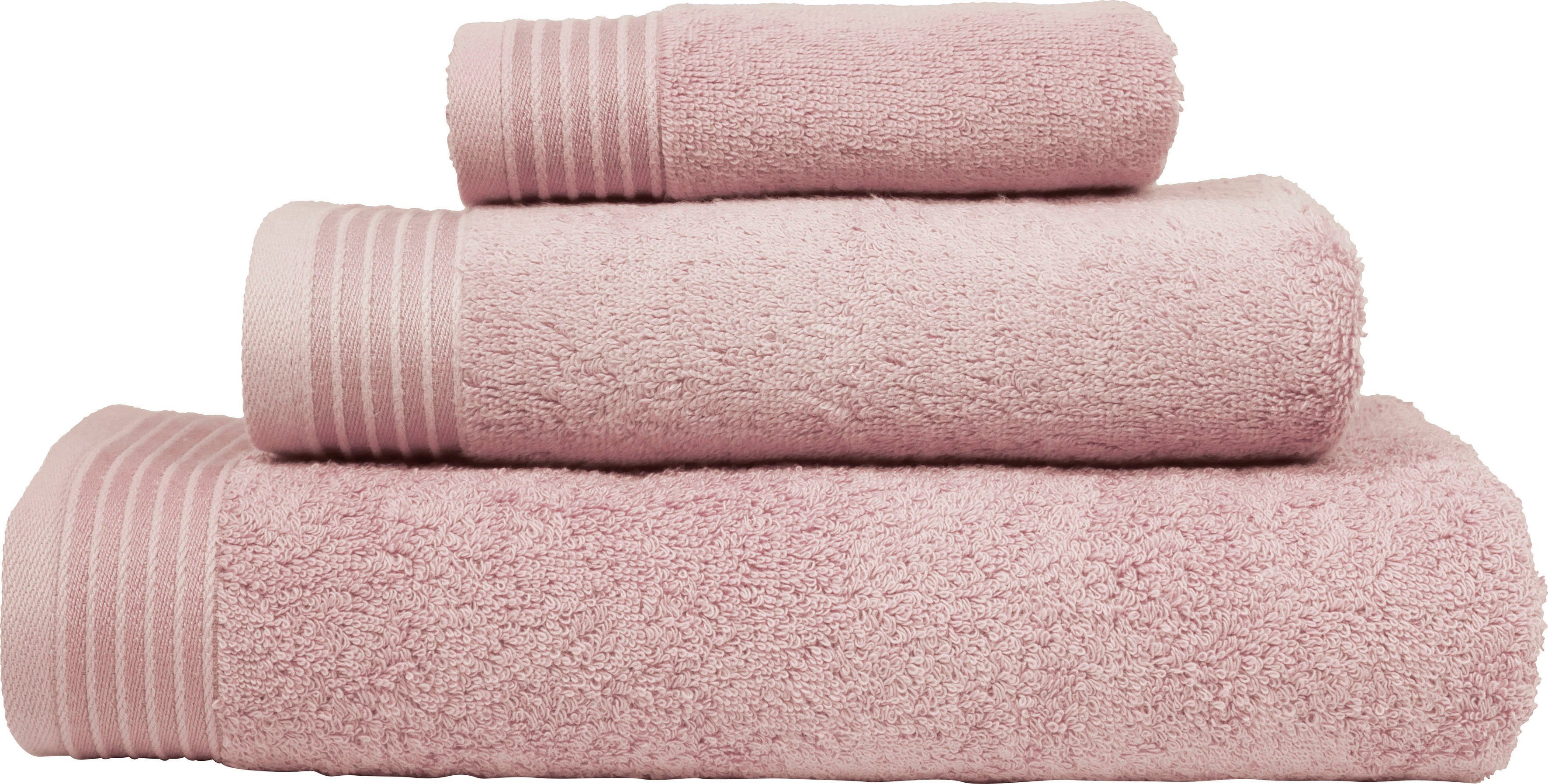 freundin Home Collection Badetuch rosenholz geflochtener mit Kordel Walkfrottier Badetuch, zum Freundin Aufhängen Home (1-St)