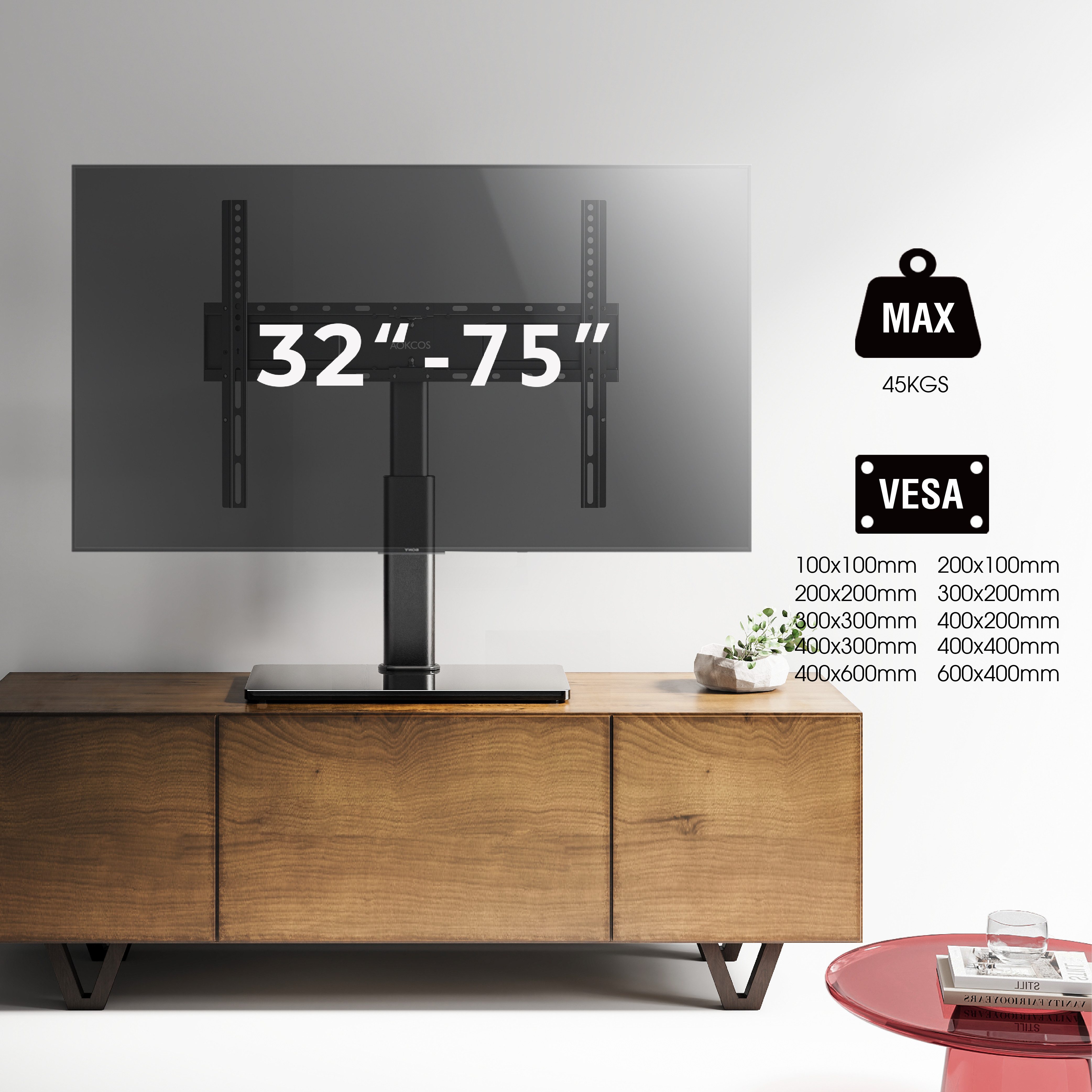 AOKCOS TV-Ständer, (bis 75 Zoll, Höhe 900mm)