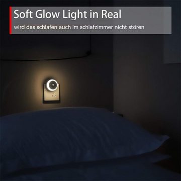 Gontence LED Nachtlicht LED Nachtlicht Intelligentes Nachtlicht mit Sensor, 2er-Pack