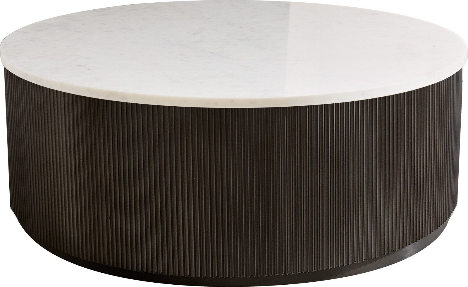 DELIFE Couchtisch Fiorano, Marmor Weiß 90x90 cm Metall Black Antique