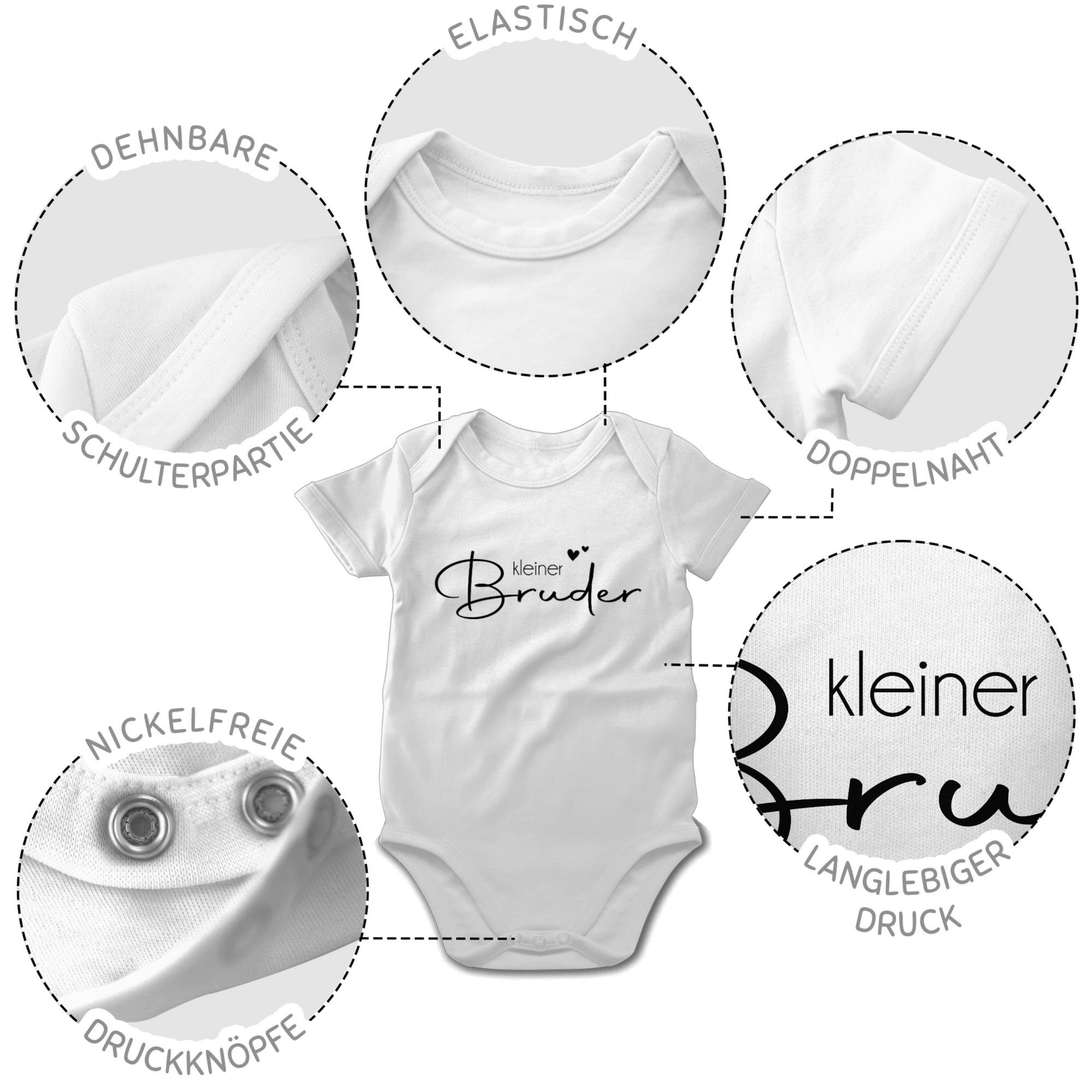 Kleiner Shirtbody Weiß 2 Shirtracer Little Bruder Bruder Brother - Kleiner