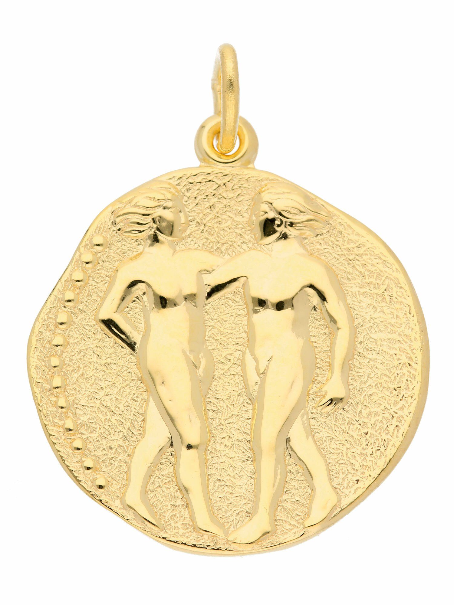 Adelia´s Kettenanhänger 333 Gold Sternzeichen Anhänger Zwilling Ø 18,2 mm,  Goldschmuck für Damen & Herren | Kettenanhänger