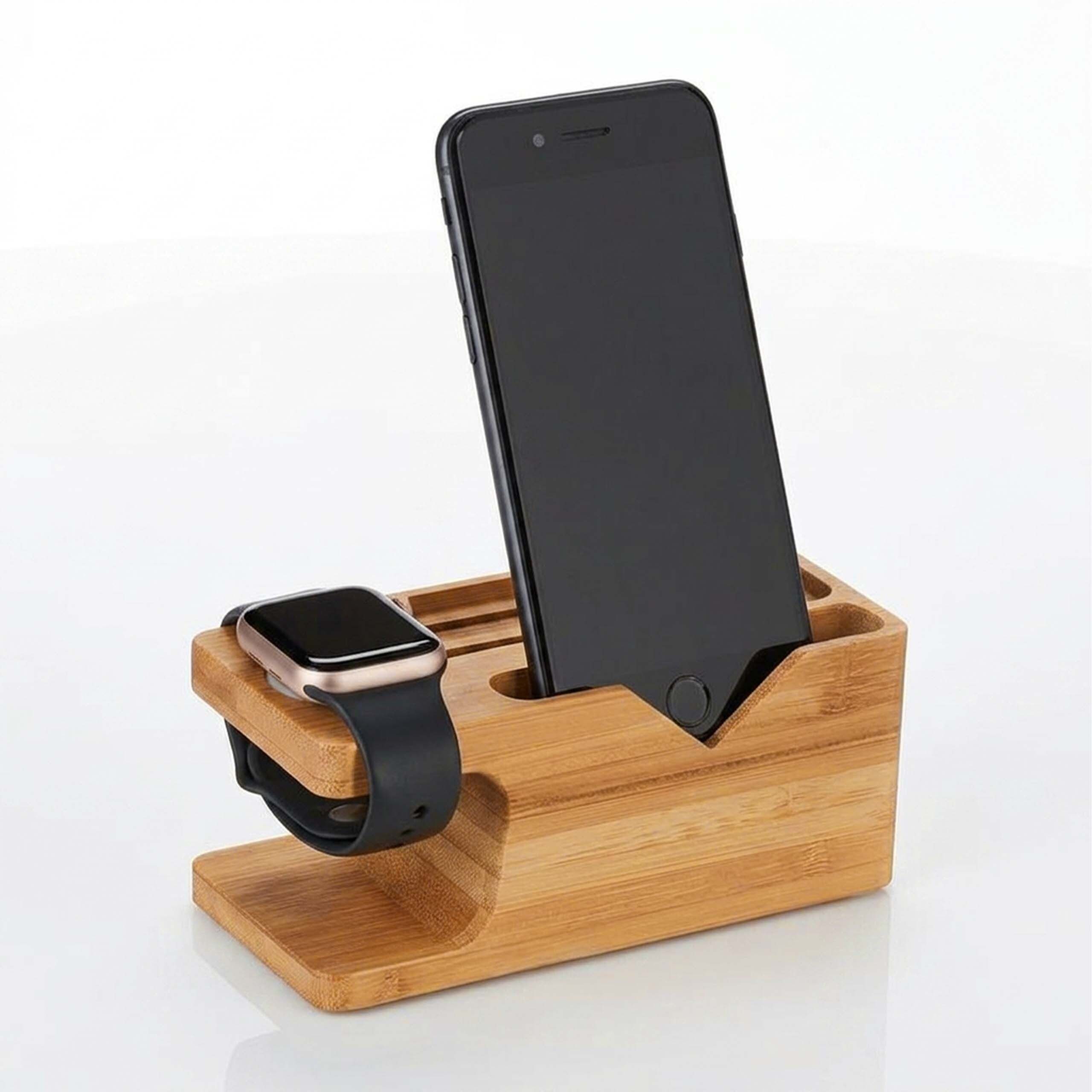 relaxdays Handy-Halterung Ladestation Smartphone und Smartwatch, (bis 6.5 Zoll, 1-tlg)