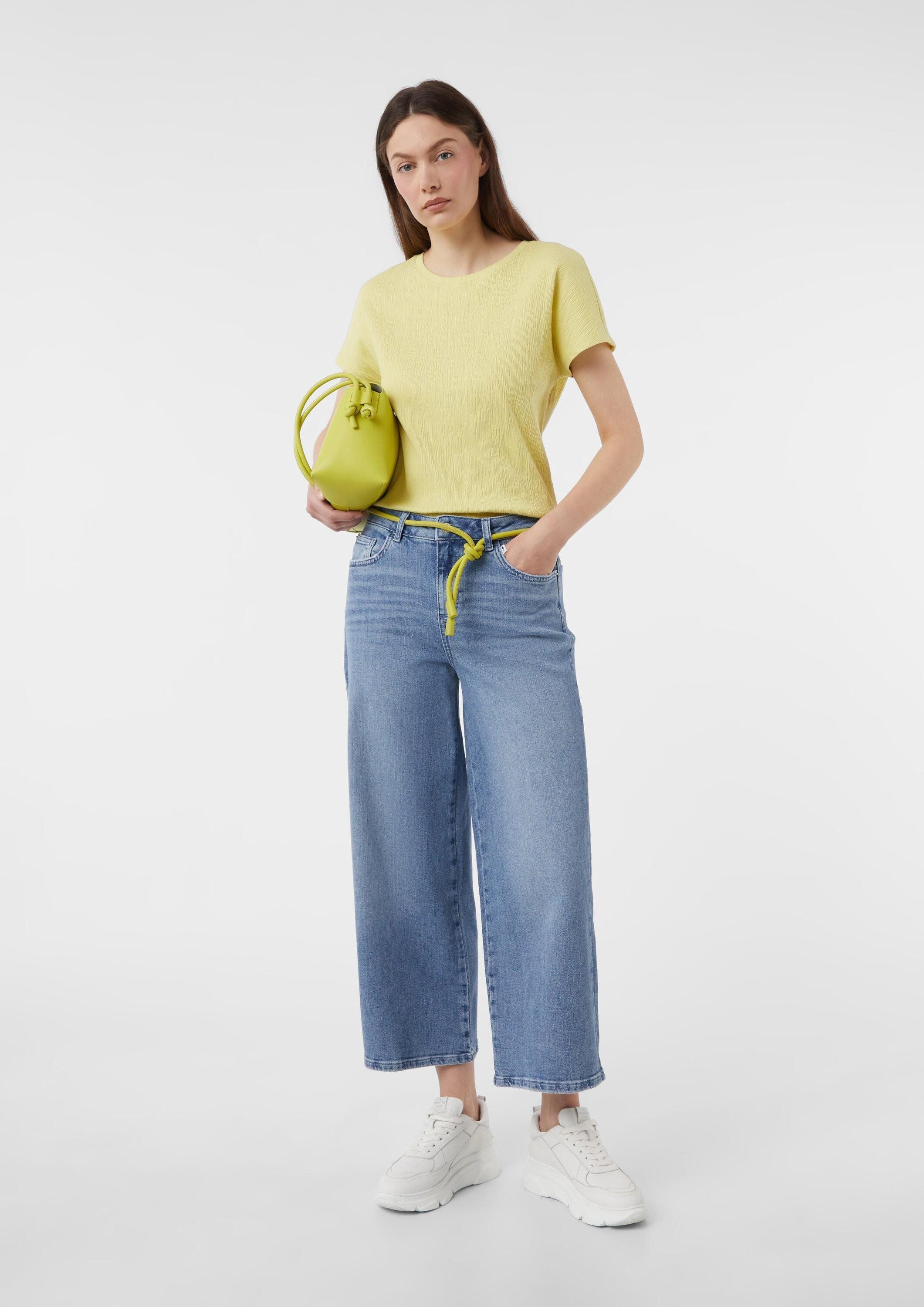 comma Weite Jeans Jeans-Hose Jeans-Culotte mit Waschung