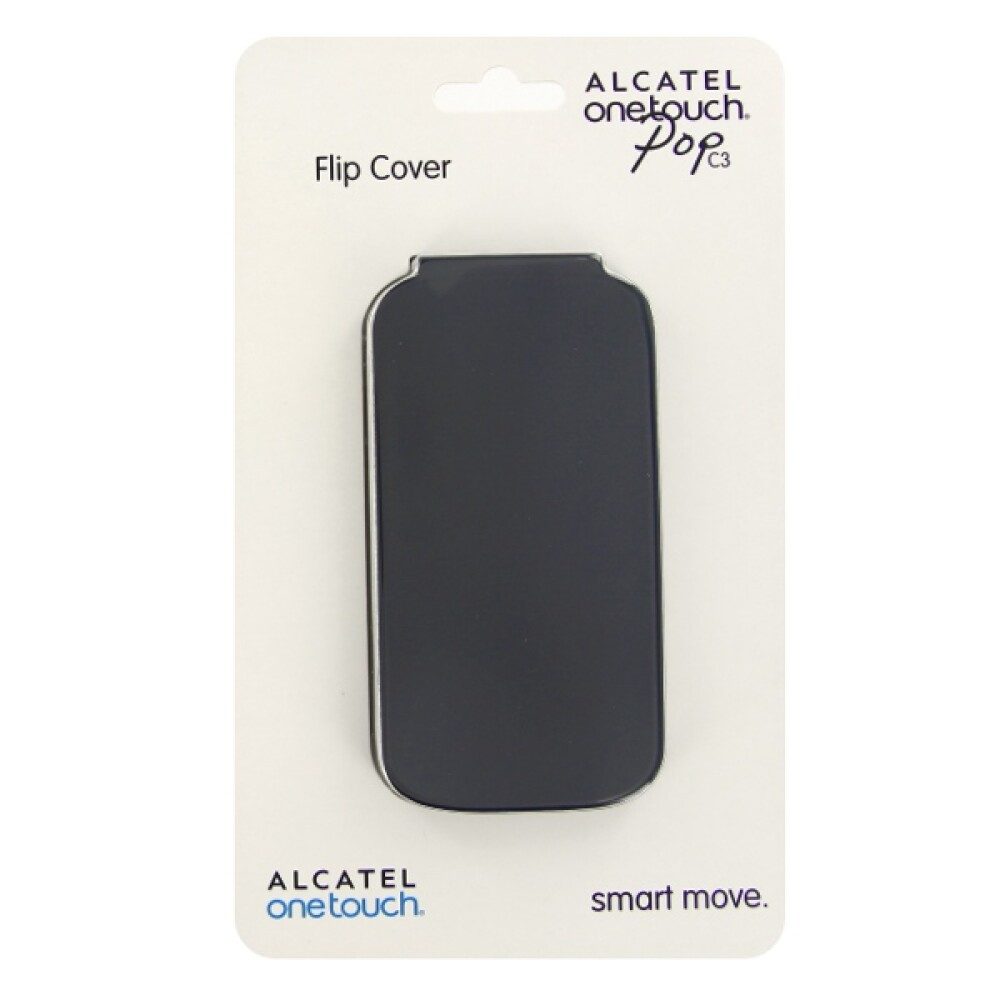 Handytasche Original Flip Cover Handyhülle für Alcatel One Touch Pop C3 Schwarz Bl