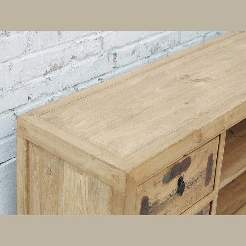 Luxury-Park-Direct Kommode Lowboard aus Pinie – Ideal für Bildschirme, Chinesisches Design. Luxur