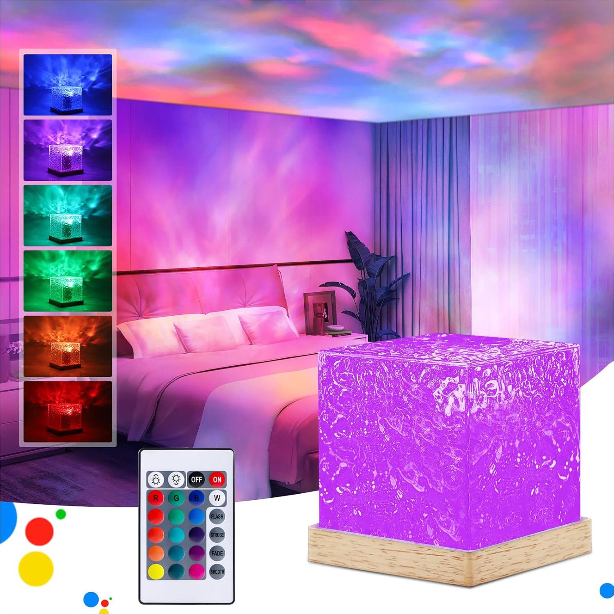 Nachtlicht LED Sternenhimmel Projektor, RGB 3D Lavalampe