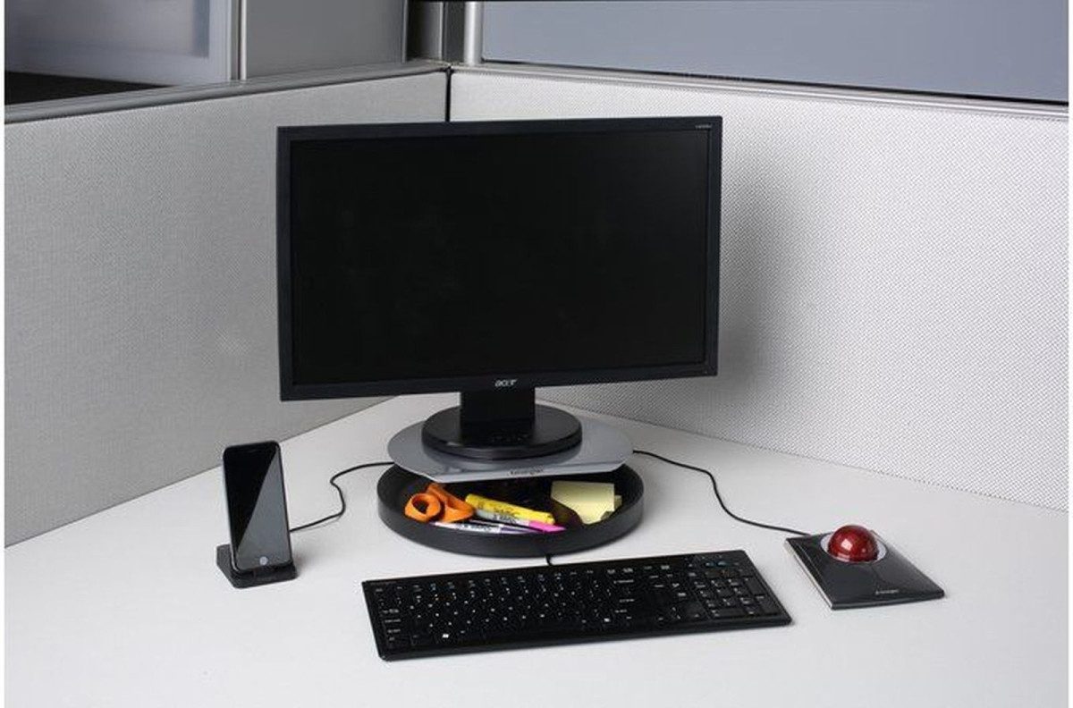 KENSINGTON Monitor-Halterung Monitorstand Spin Station SmartFit grau (3 Stück)