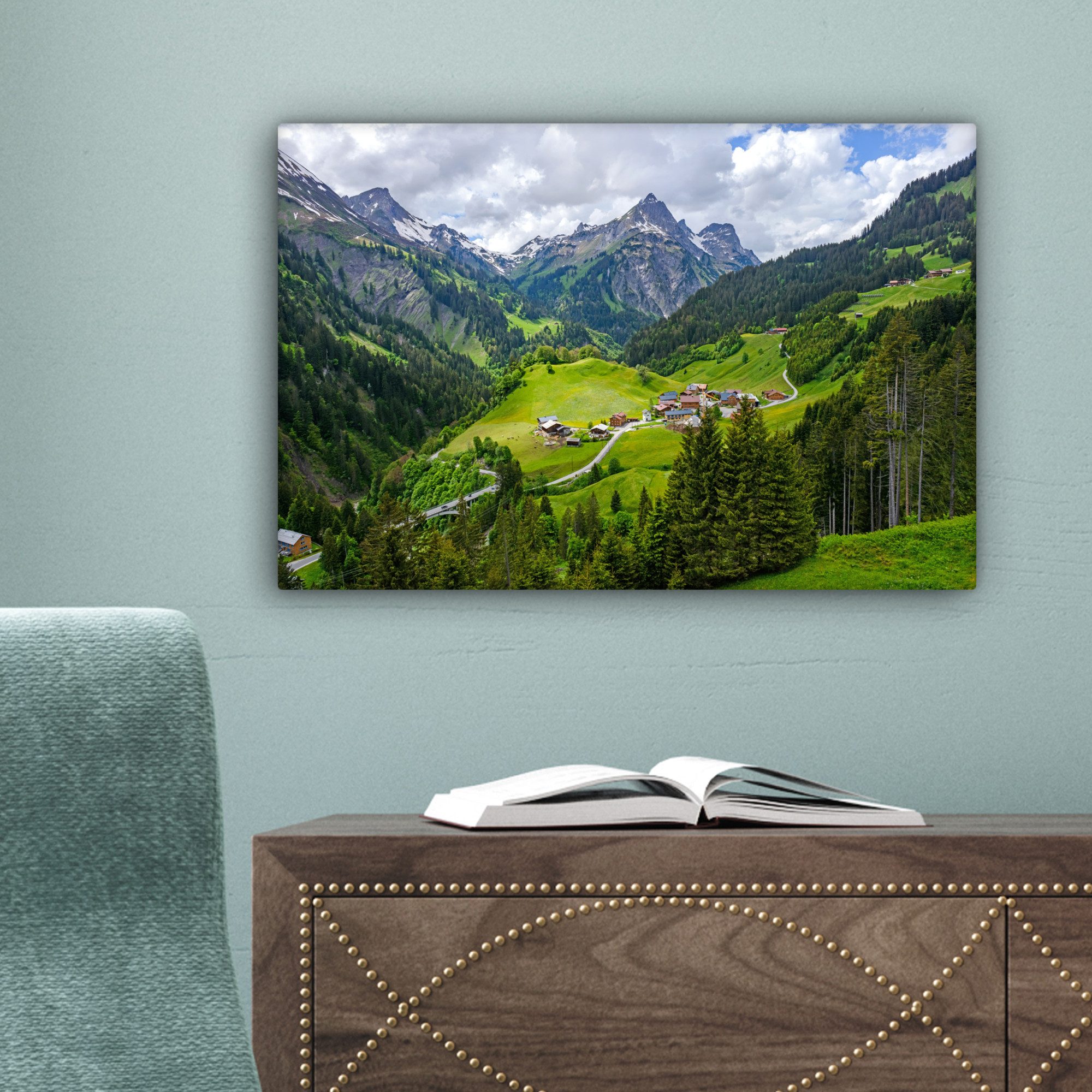 OneMillionCanvasses® Leinwandbild Berge in Österreich, Fotodruck (1 St), Wandbild, Deko Schlafzimmer Wohnzimmer Flur 20x20 cm – Bild 3 von 5